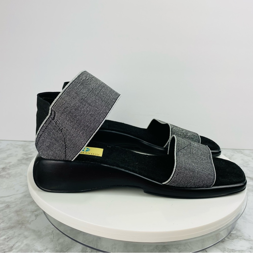 CHARLESTON SHOE CO. Black and Gray Sandals